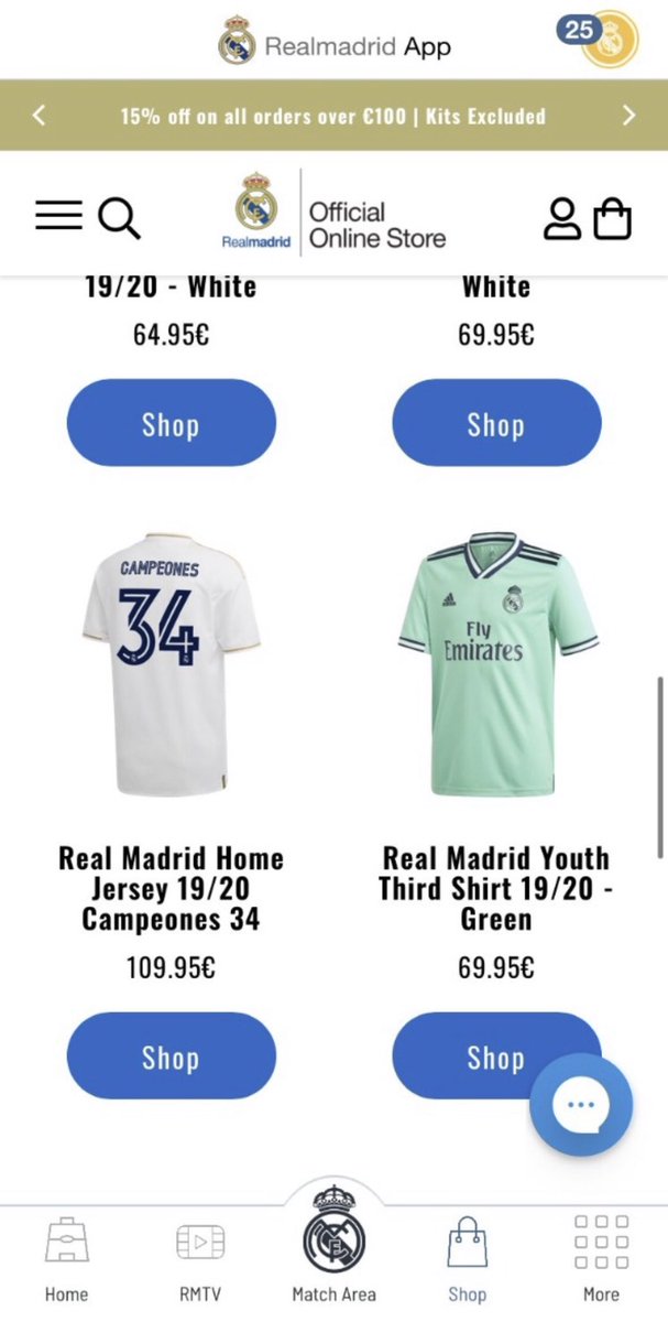 Real madrid online 34 campeones shirt